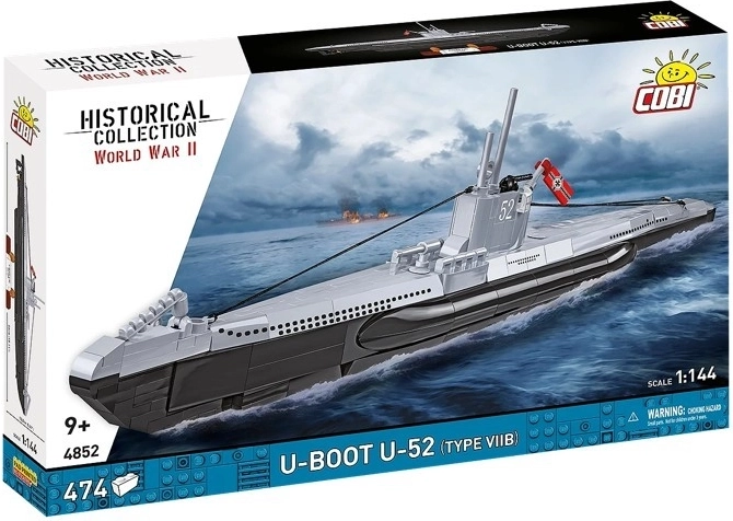 U-BOAT U-52 Type VIIB Submarine Building Set 1:144 (474 pieces)