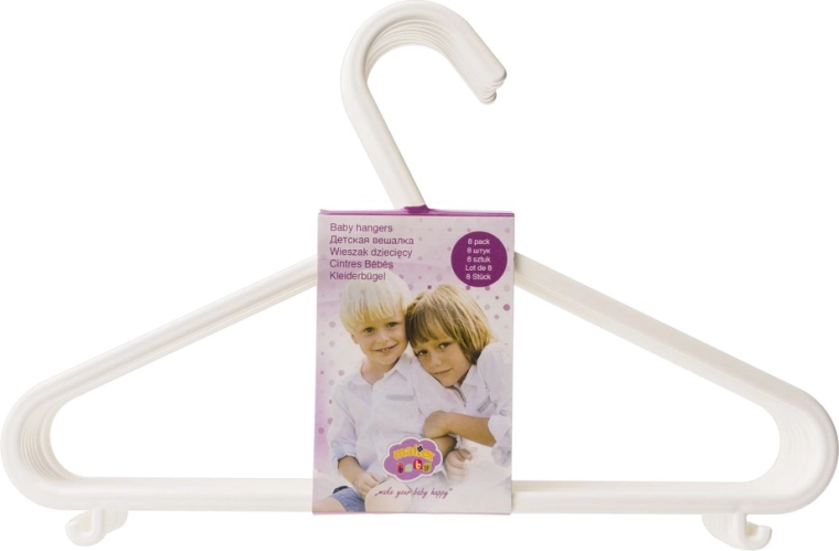 Maltex children’s hangers, white, 8 pcs