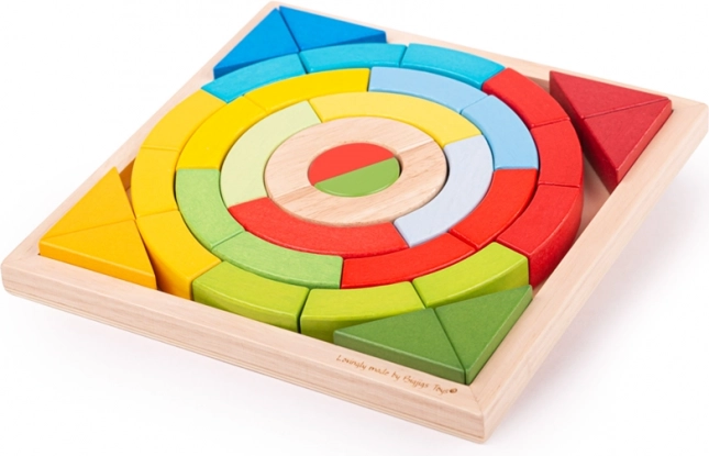 Bigjigs Toys koka saliekamie loki un trīsstūri
