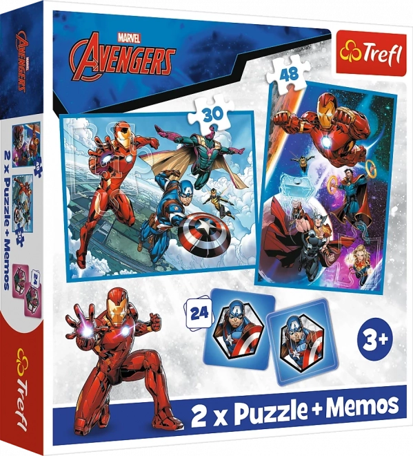 Puļzles 2 vienā un pexeso MARVEL The Avengers