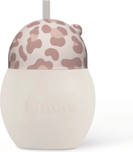 ÉLHÉE mācību krūzīte ar salmiņu Coconut 240 ml Graouu Pink