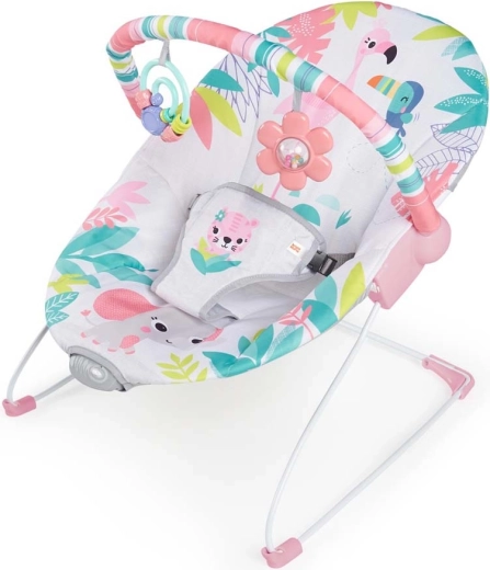 Vibrējošs bērnu šūpuļkrēsliņš BRIGHT STARTS Flamingo Vibes, 0m+, līdz 9 kg