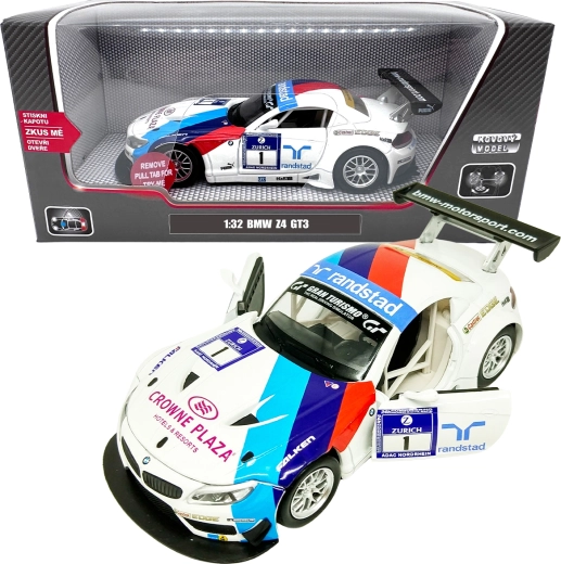 Metāla modelis 1:32 BMW Z4 GT3 – baltā krāsā