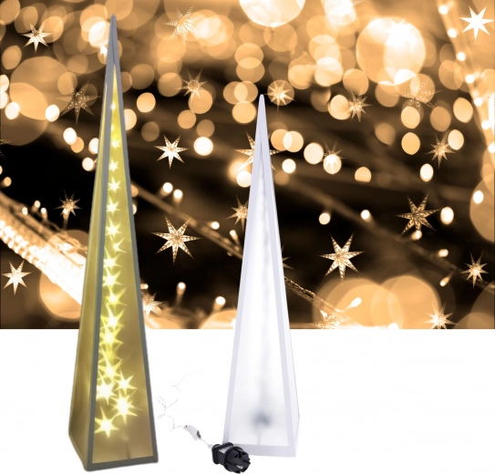 Ziemassvētku LED lampa ar rotējošām zvaigznēm 90 cm