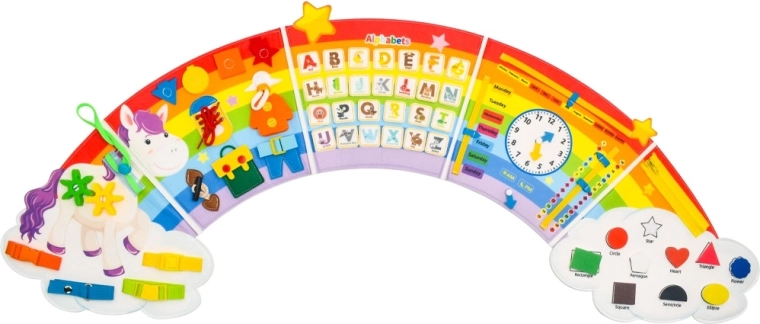 2Kids Toys mīkstā aktivitāšu tāfele varavīksne ar mākoņiem – 1 gab.
