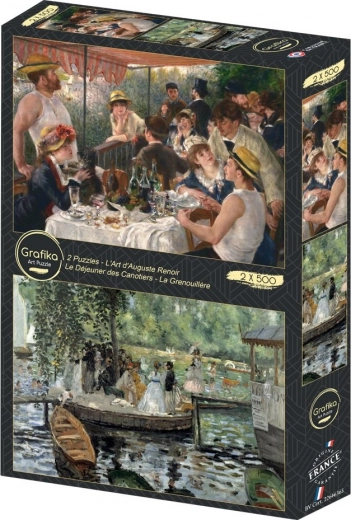 Grafika puzle Brokastis airētājiem un La Grenouillère 2×500 gabaliņi