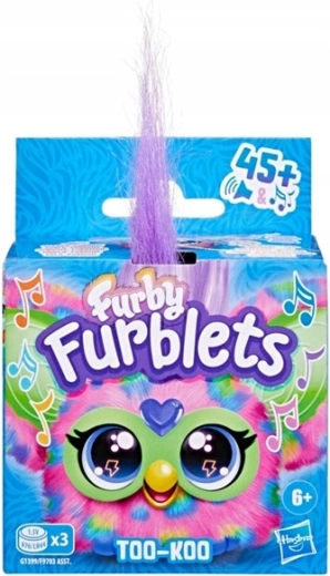 Furby Furblets Too-Koo interaktīvs mini plīša rotaļlieta ar klipsi