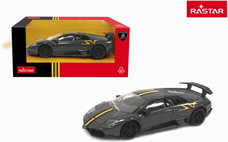 Rastar Lamborghini Murciélago LP 670-4 SV Superveloce auto modelis 1:43, pelēks