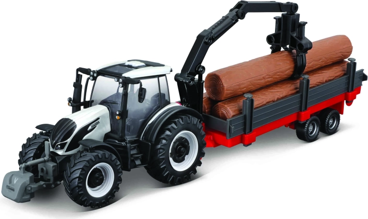 Farm set VALTRA N174 tractor with 3 trailers 10 cm
