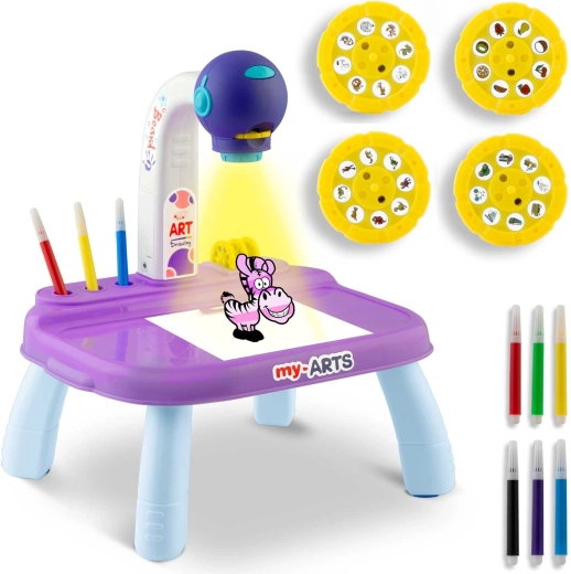 Bērnu zīmēšanas projektors Ricokids – violets
