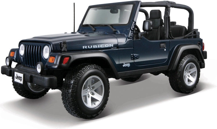 Maisto Jeep Wrangler Rubicon auto modelis 1:18, metālisks, metāliskā zilā krāsā