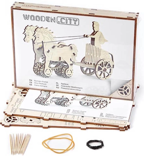 Koka 3D puzle – romiešu kaujas rati WOODEN CITY