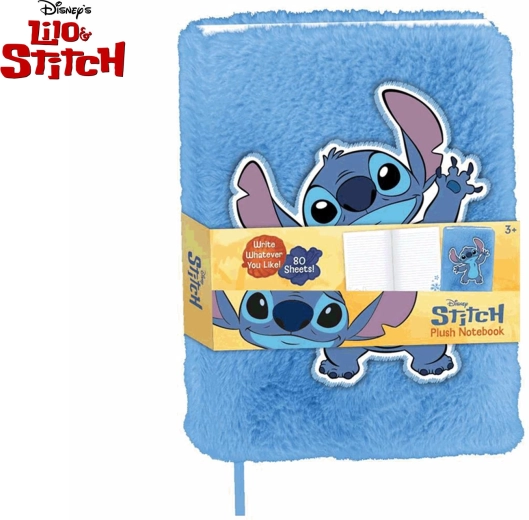 Plīša piezīmju klade Lilo & Stitch A5, 80 lapas