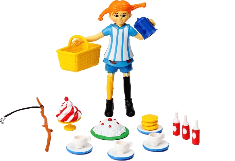 Pippi Langstrumpf figūriņa ar piederumiem – tējas ballīte
