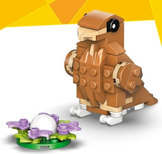 Bird by a nest with an egg for storytelling play