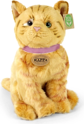 Eco-Friendly Sitting Tabby Cat Plush Toy 25 cm
