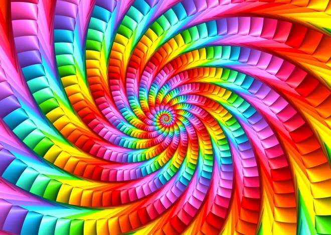 Rainbow Psychedelic Spiral Puzzle