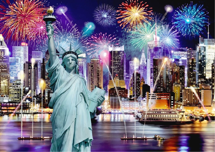 Impressive nighttime New York scene