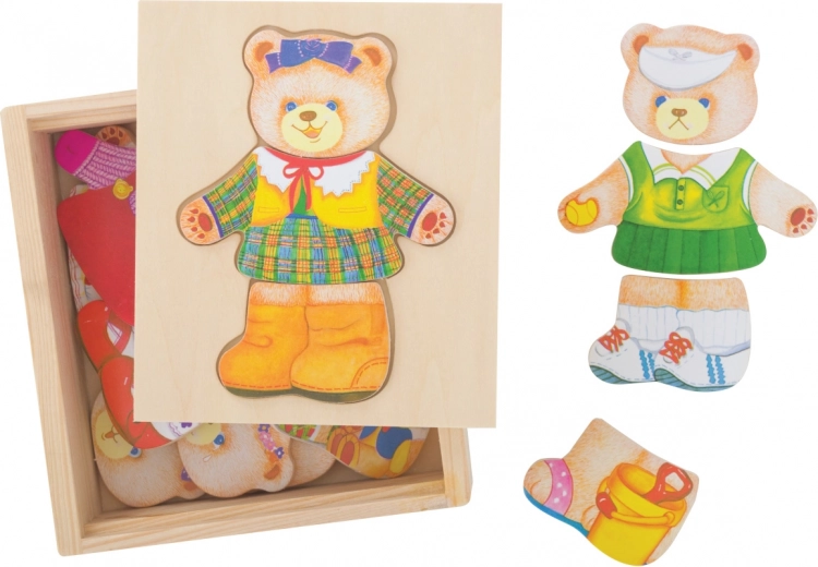Saģērbšanas puzle lācīte BIGJIGS TOYS