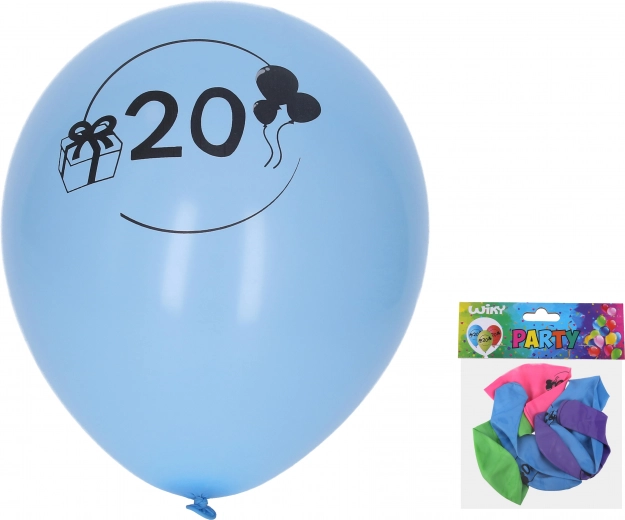 Piepūšamie baloni 30 cm ar skaitli 20 – komplekts 5 gab.