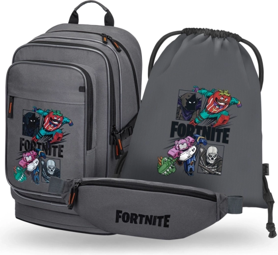 Skolas komplekts Baagl Cubic Fortnite Squad 3v1: mugursoma, maisiņš un jostas soma (GRS)