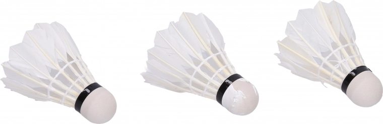 White badminton shuttlecocks – set of 3 pcs