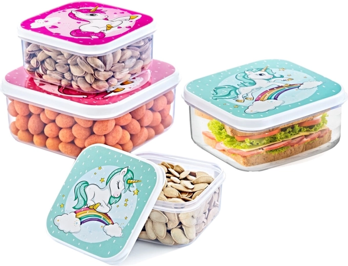 Transparent container and kids’ unicorn design