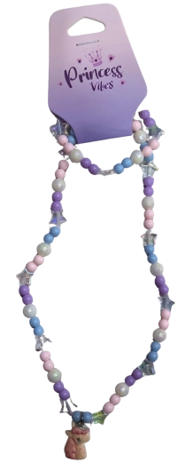 Pink unicorn jewelry set – necklace and bracelet