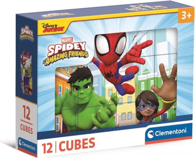 Attēlu klucīši Spidey un viņa brīnišķīgie draugi – 12 klucīši