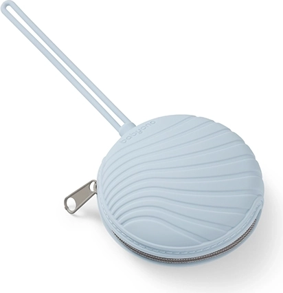 Babyono silicone pacifier case with zipper, blue