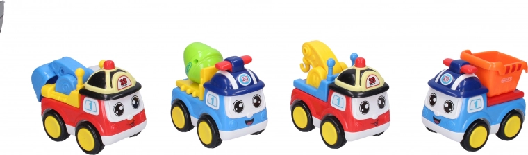 Celtniecības rotaļu auto ar sejiņu 13 cm ar inerci