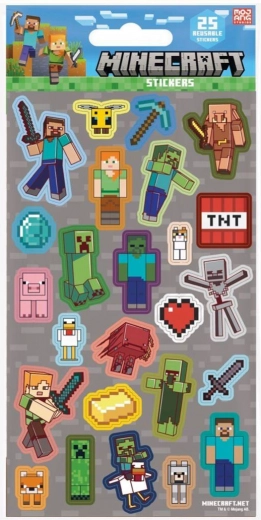 Minecraft uzlīmes pelēkas 25 gab.