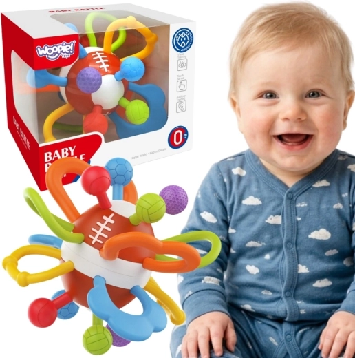 Woopie baby sensorā grabulītis un zobgrauznis bumbiņa zīdaiņiem 0+