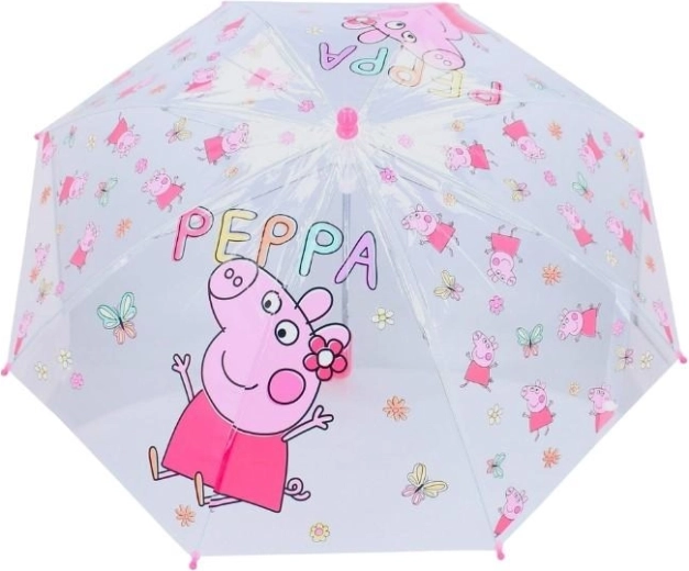 Children’s transparent umbrella Peppa Pig Rainy Days raspberry pink