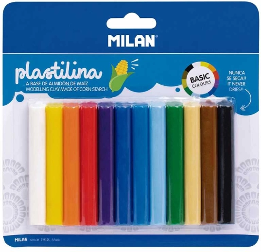 Plastilīns basic – komplekts 12 krāsās