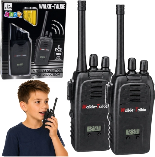 Bērnu rācijas Walkie Talkie ar USB uzlādi, trokšņu samazināšanu un darbības rādiusu 200 m (2 gab.)