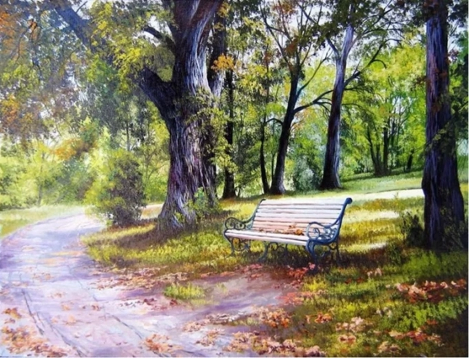 Norimpex Paint by Numbers Park Bench 40 × 50 cm