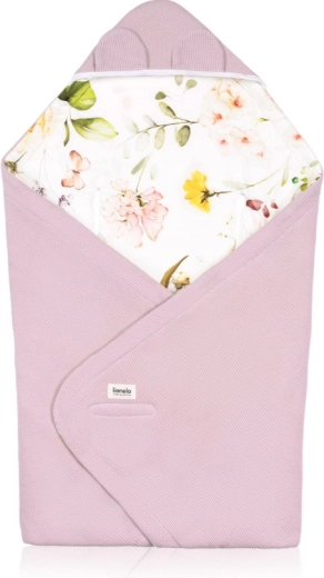 Lionelo Pink Flower swaddle made of bamboo and cotton