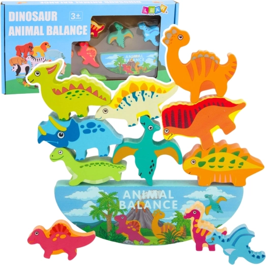 Wooden balancing game dinosaurs Montessori 12 pieces