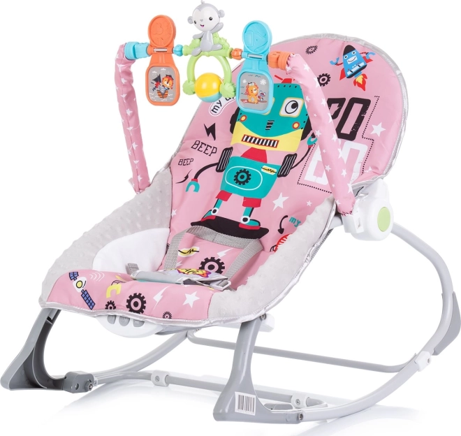 Zīdaiņu vibrokrēsliņš/šūpuļkrēsliņš 2v1 Baby Spa – Rozā