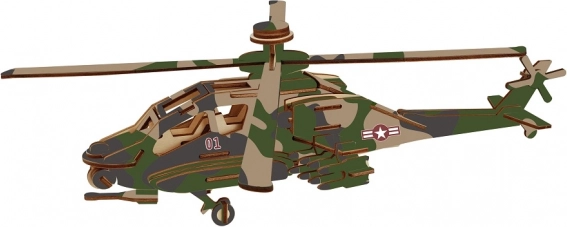 Woodcraft koka 3D puzle kaujas helikopters APACHE