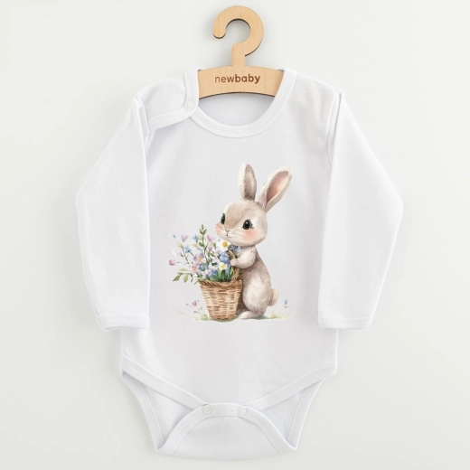 Baby bodysuit with bunny and flowers print new baby