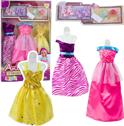 Anlili doll dresses and accessories set – 8 pieces