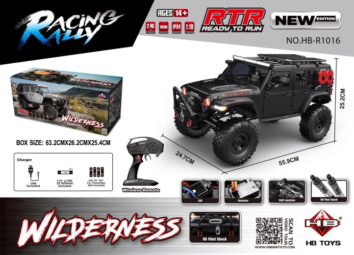 RC auto WILDERNESS RTR 1:10 melns