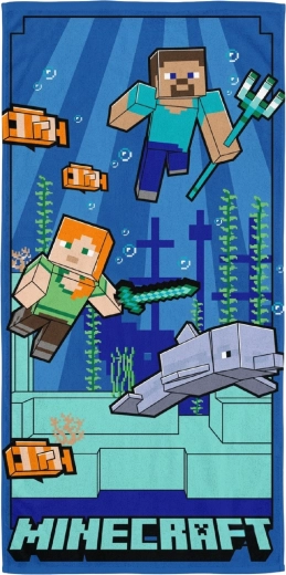 Ātri žūstošs bērnu dvielis Minecraft zemūdens piedzīvojums