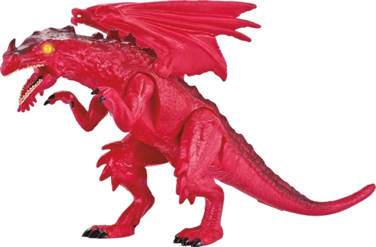Sarkans dinozaurs pūķis ar gaismu un skaņu 24 cm