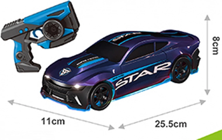 RC auto STAR zilā krāsā ar driftēšanas riteņiem