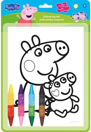 Krāsojamais komplekts ar divpusējiem vaska krītiņiem Peppa Pig