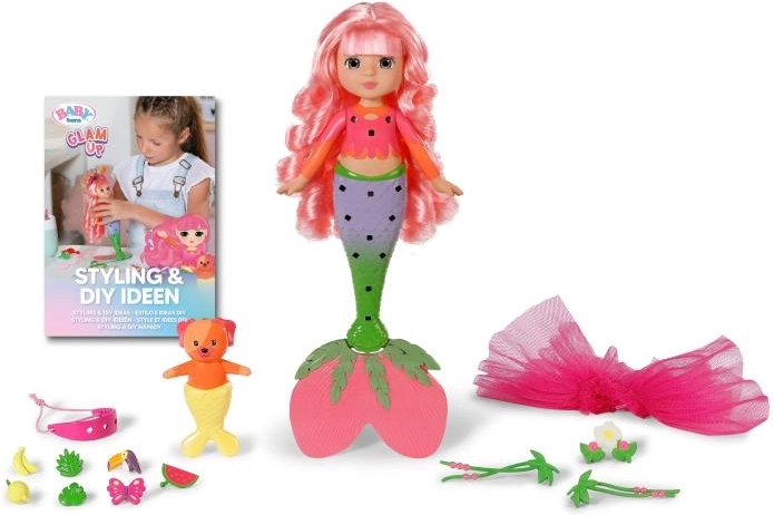BABY born Glam Up jūras feja Sunshine ar matiem, kas maina krāsu