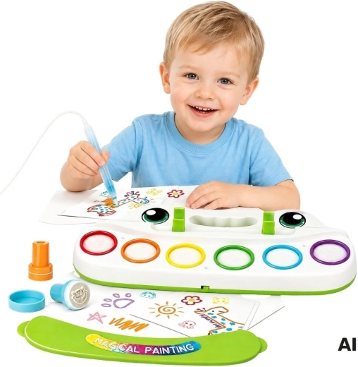 WOOPIE creative painting set with light-up brush and stamps